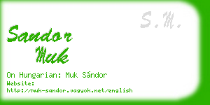 sandor muk business card