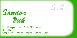 sandor muk business card
